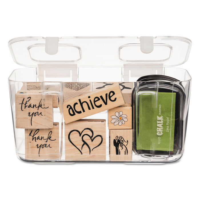 Stackable Caddy Organizer, Medium, Plastic, 8.8 x 4 x 4.38, White