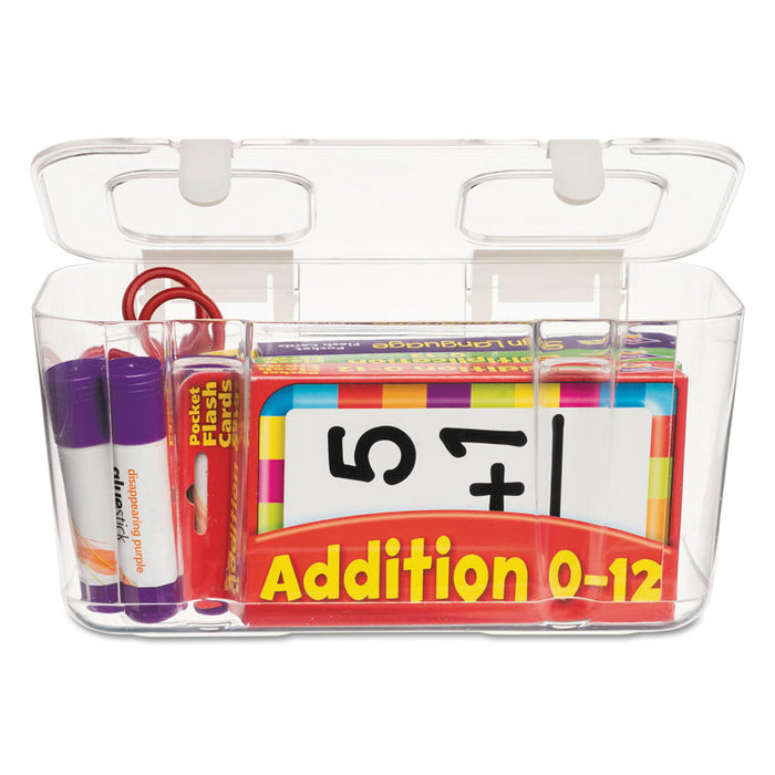 Stackable Caddy Organizer, Medium, Plastic, 8.8 x 4 x 4.38, White