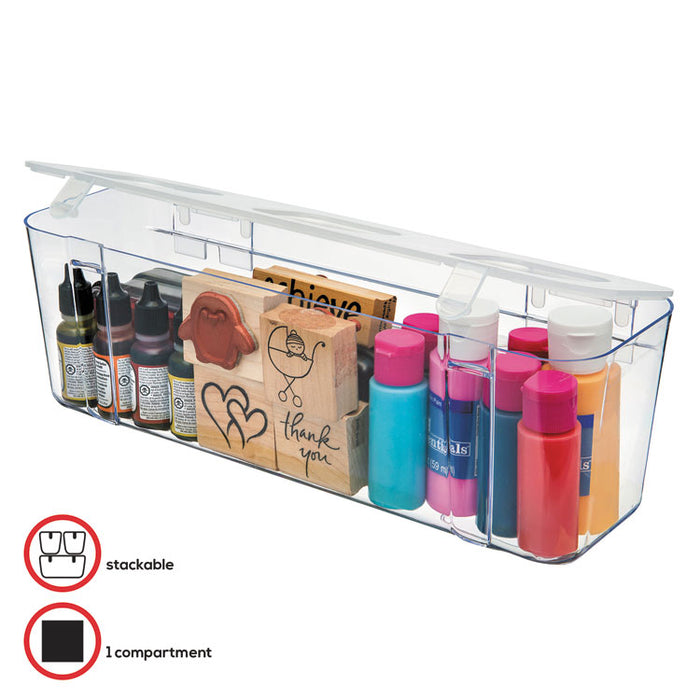 Stackable Caddy Organizer Containers, Large, Clear
