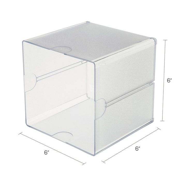Stackable Cube Organizer, 1 Compartment, 6 x 6 x 6, Plastic, Clear