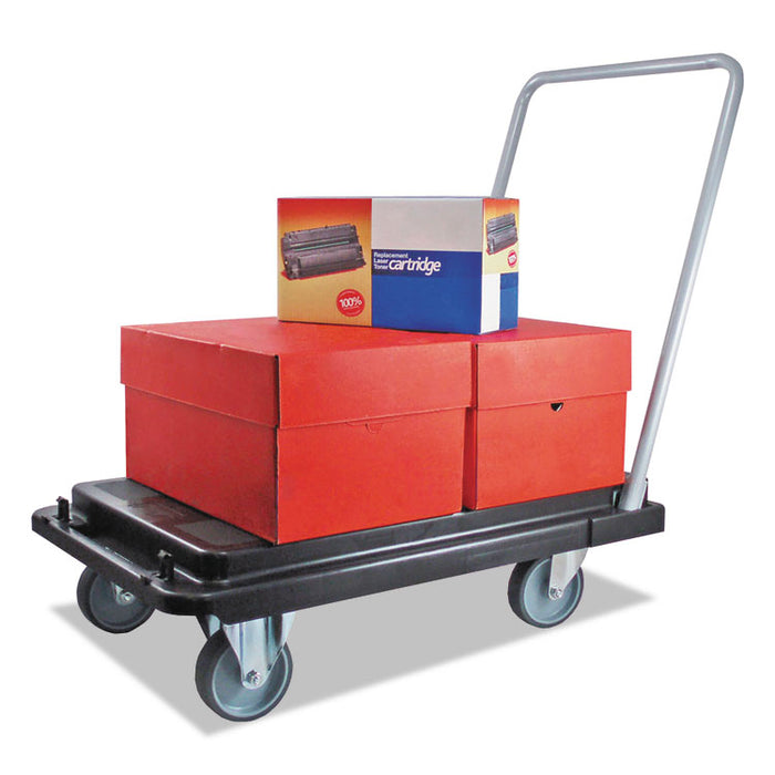 Heavy-Duty Platform Cart, 500 lb Capacity, 21 x 32.5 x 37.5, Black