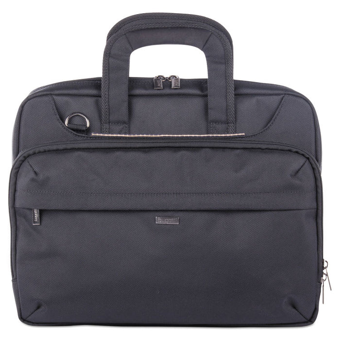 Mitchell Executive Briefcase, 16" x 4" x 12.25", Ballistic Nylon, Black