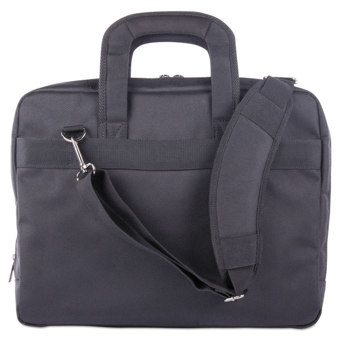 Mitchell Executive Briefcase, 16" x 4" x 12.25", Ballistic Nylon, Black