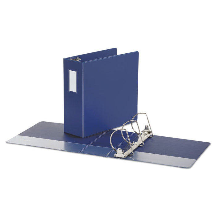 Deluxe Non-View D-Ring Binder with Label Holder, 3 Rings, 4" Capacity, 11 x 8.5, Royal Blue