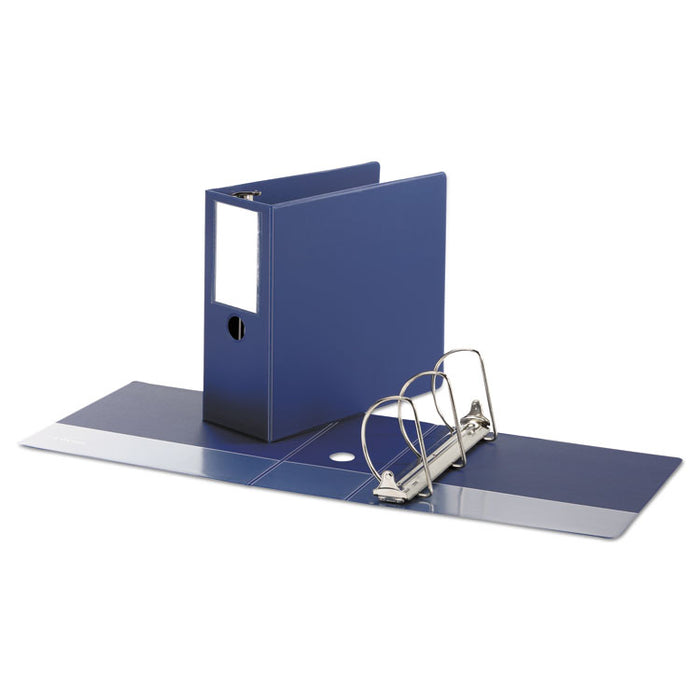 Deluxe Non-View D-Ring Binder with Label Holder, 3 Rings, 5" Capacity, 11 x 8.5, Royal Blue