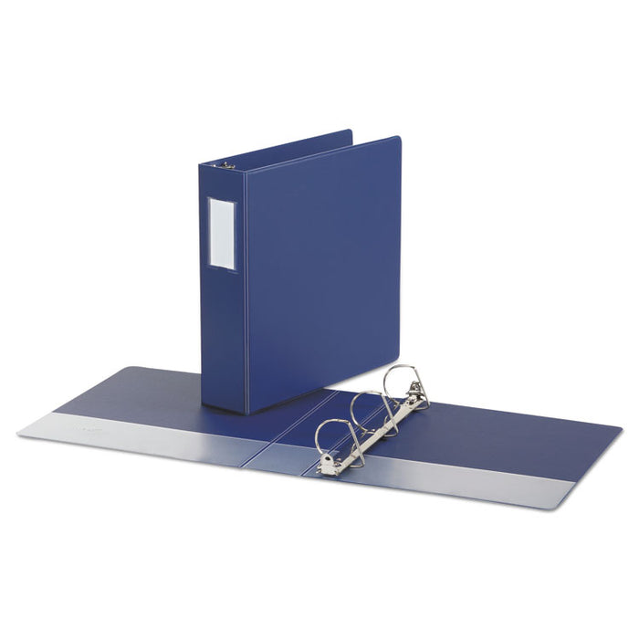 Deluxe Non-View D-Ring Binder with Label Holder, 3 Rings, 2" Capacity, 11 x 8.5, Royal Blue