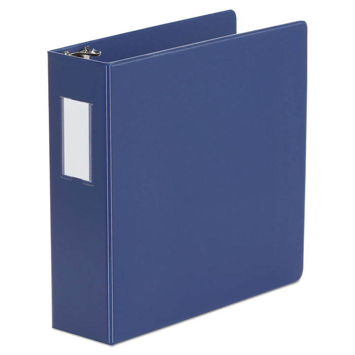 Deluxe Non-View D-Ring Binder with Label Holder, 3 Rings, 3" Capacity, 11 x 8.5, Royal Blue