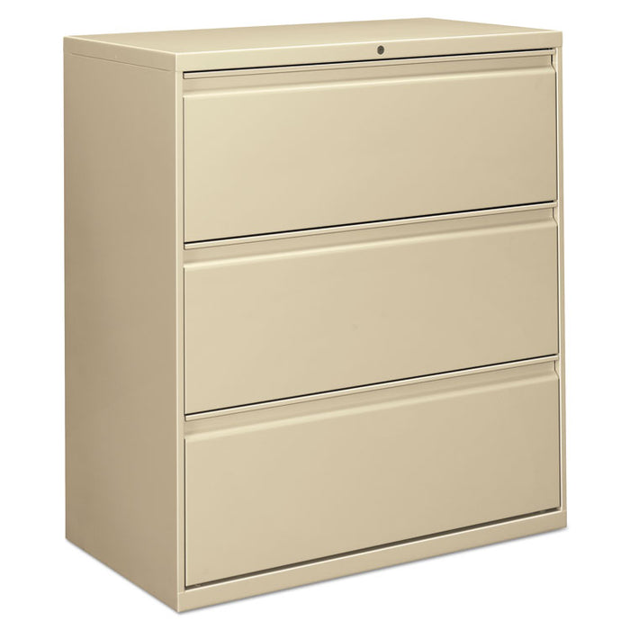 Three-Drawer Lateral File Cabinet, 36w x 18d x 39.5h, Putty