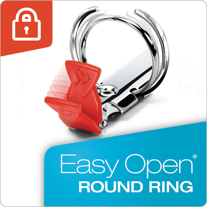 Premier Easy Open ClearVue Locking Round Ring Binder, 3 Rings, 3" Capacity, 11 x 8.5, Black