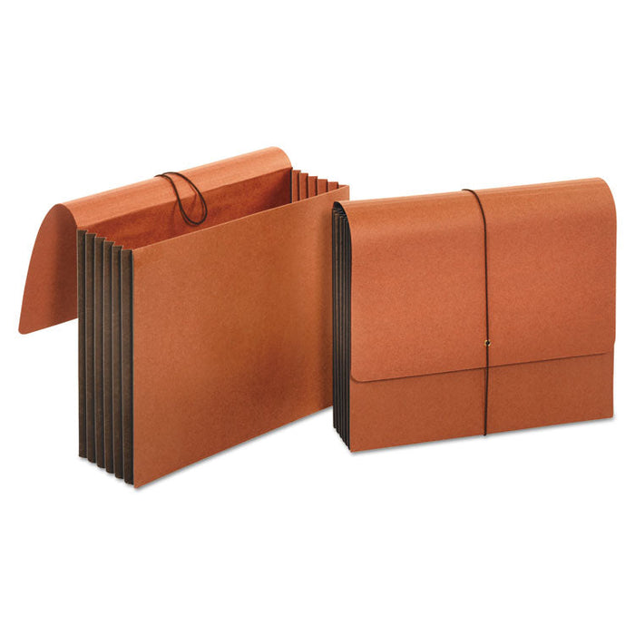 Extra Wide Expanding Wallets, 5.25" Expansion, 1 Section, Letter Size, Redrope