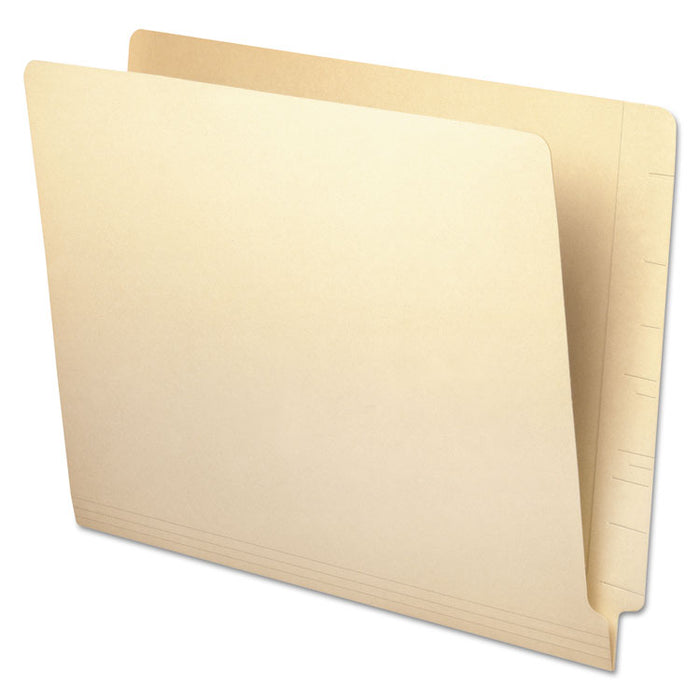 Deluxe Reinforced End Tab Folders, Straight Tabs, Letter Size, 0.75" Expansion, Manila, 100/Box