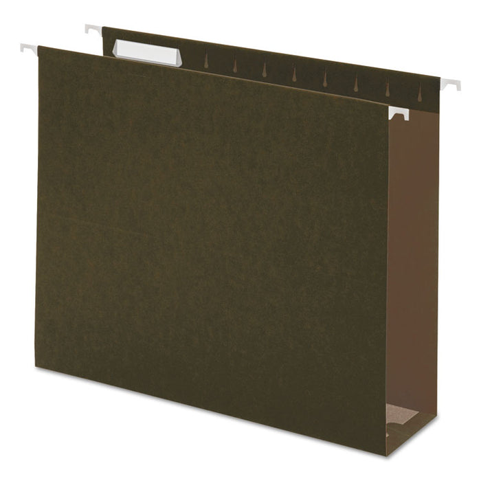 Box Bottom Hanging File Folders, Letter Size, 1/5-Cut Tab, Standard Green, 25/Box