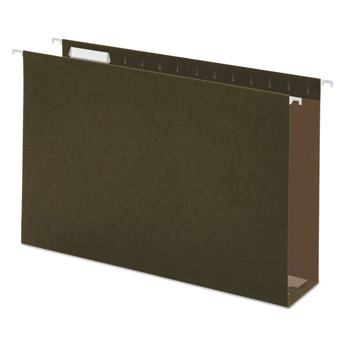 Box Bottom Hanging File Folders, Legal Size, 1/5-Cut Tab, Standard Green, 25/Box