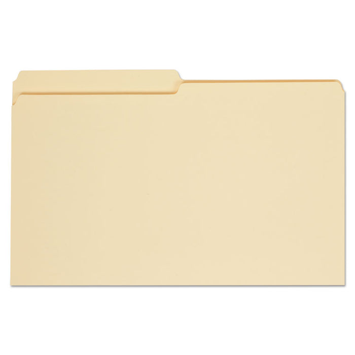Top Tab File Folders, 1/2-Cut Tabs: Assorted, Legal Size, 0.75" Expansion, Manila, 100/Box