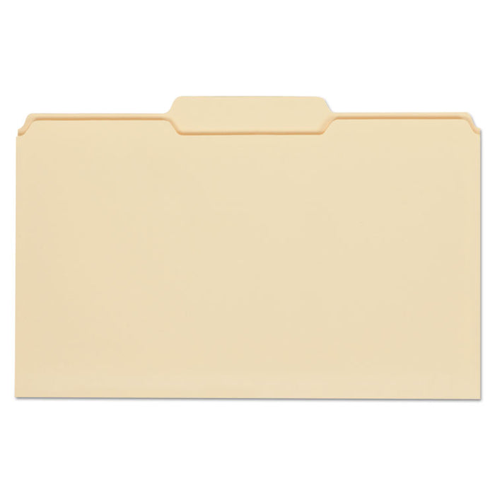 Top Tab File Folders, 1/3-Cut Tabs: Center Position, Legal Size, 0.75" Expansion, Manila, 100/Box