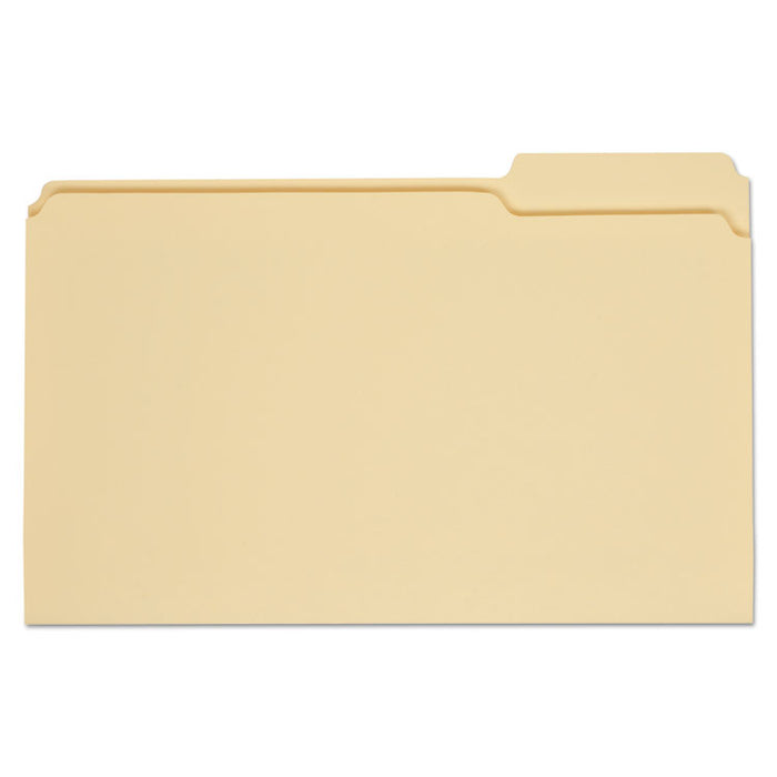 Top Tab File Folders, 1/3-Cut Tabs: Right Position, Legal Size, 0.75" Expansion, Manila, 100/Box
