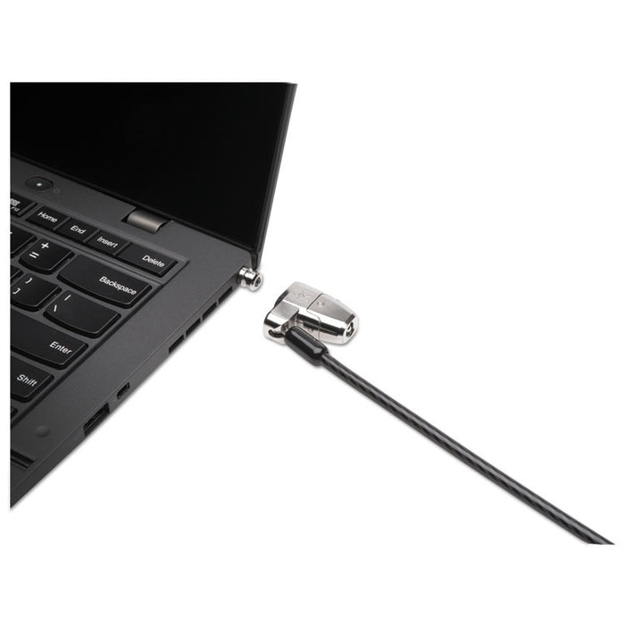 ClickSafe 2.0 Keyed Laptop Lock, 6 ft Carbon Steel Cable, Silver, 2 Keys