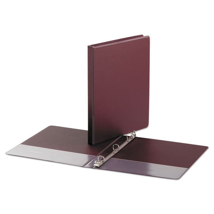 Economy Non-View Round Ring Binder, 3 Rings, 0.5" Capacity, 11 x 8.5, Burgundy