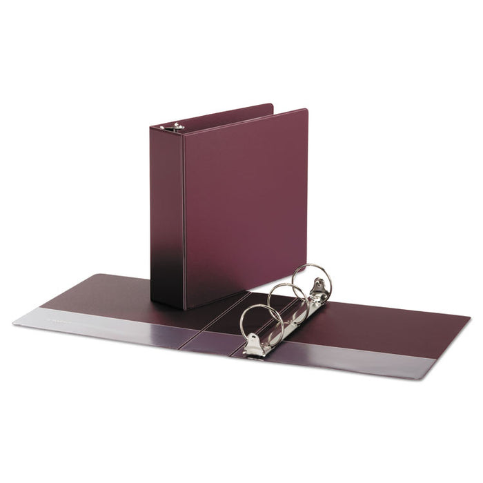 Economy Non-View Round Ring Binder, 3 Rings, 3" Capacity, 11 x 8.5, Burgundy