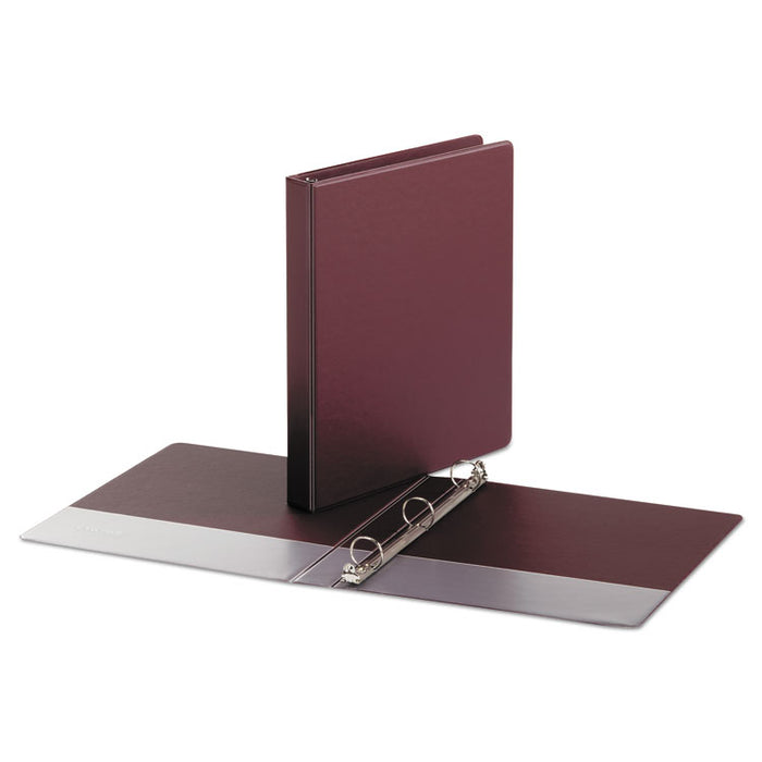 Economy Non-View Round Ring Binder, 3 Rings, 1" Capacity, 11 x 8.5, Burgundy