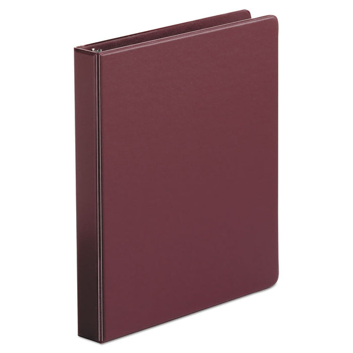 Economy Non-View Round Ring Binder, 3 Rings, 1" Capacity, 11 x 8.5, Burgundy