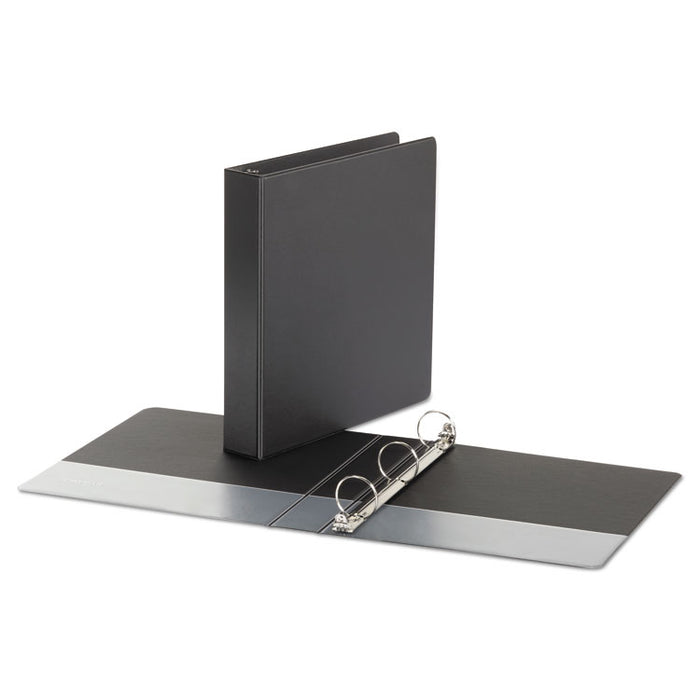 Economy Non-View Round Ring Binder, 3 Rings, 1.5" Capacity, 11 x 8.5, Black, 4/Pack