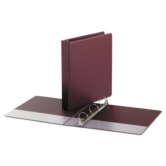 Economy Non-View Round Ring Binder, 3 Rings, 1.5" Capacity, 11 x 8.5, Burgundy