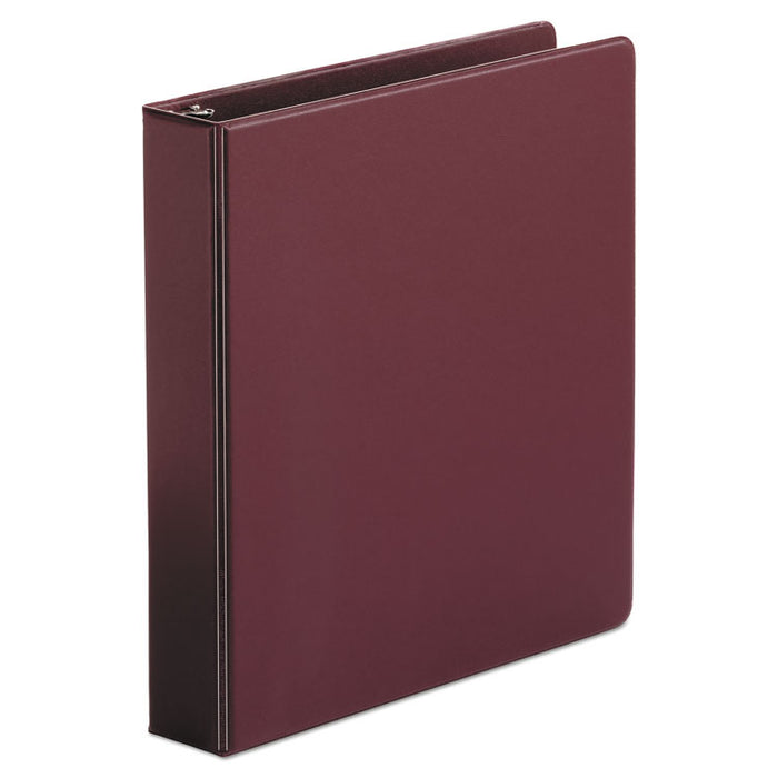 Economy Non-View Round Ring Binder, 3 Rings, 1.5" Capacity, 11 x 8.5, Burgundy