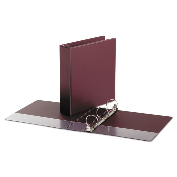 Economy Non-View Round Ring Binder, 3 Rings, 2" Capacity, 11 x 8.5, Burgundy