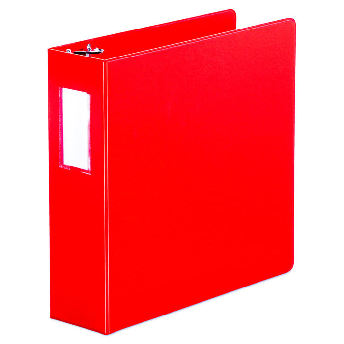 Economy Non-View Round Ring Binder, 3 Rings, 3" Capacity, 11 x 8.5, Red