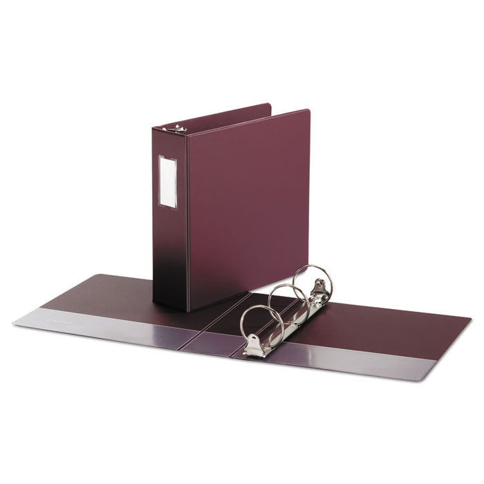 Economy Non-View Round Ring Binder, 3 Rings, 3" Capacity, 11 x 8.5, Burgundy