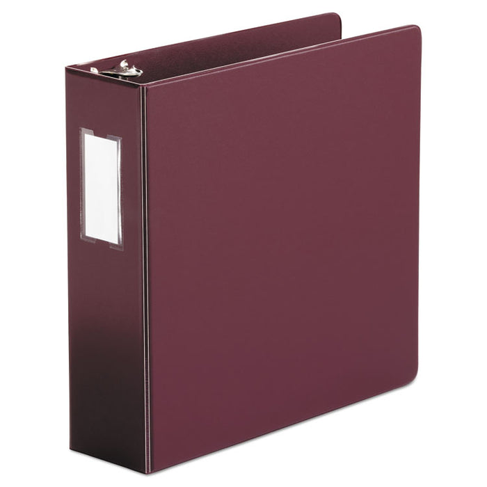 Economy Non-View Round Ring Binder, 3 Rings, 3" Capacity, 11 x 8.5, Burgundy