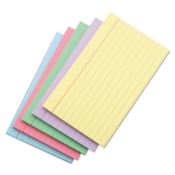 Index Cards, Ruled, 4 x 6, Assorted, 100/Pack