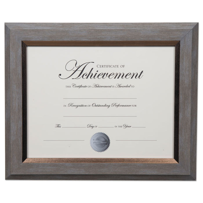 2-Tone Document Frame, 8.5 x 11 Insert, Gray/Gold Frame
