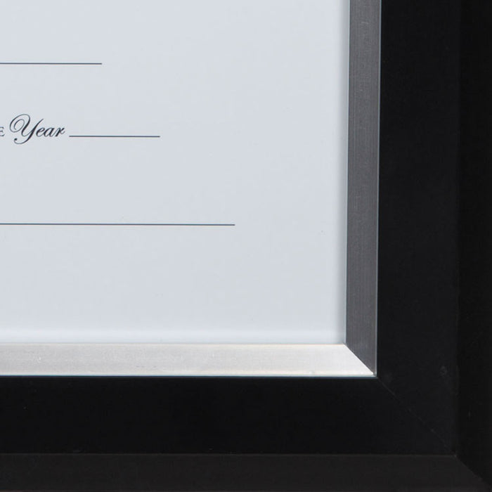 2-Tone Document Frame, 8.5 x 11 Insert, Black/Silver Frame