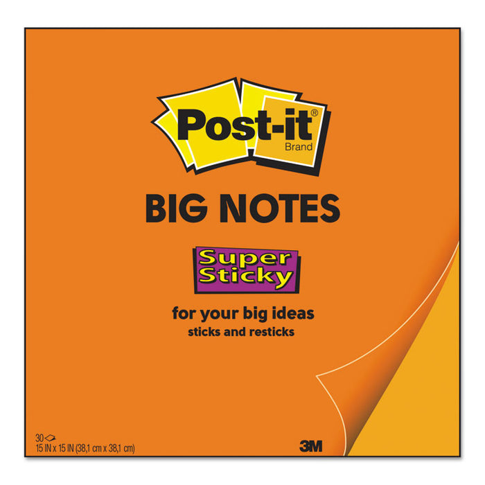 Big Notes, 15 x 15, Neon Orange, 30 Sheets
