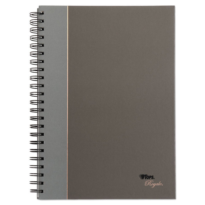 Royale Wirebound Business Notebooks, 1 Subject, Medium/College Rule, Black/Gray Cover, 11.75 x 8.25, 96 Sheets