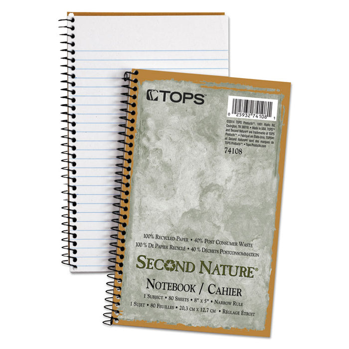 Second Nature Recycled Notepads, Gregg Rule, Brown Cover, 80 White 6 x 9 Sheets