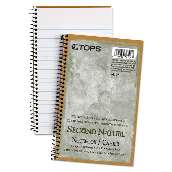 Second Nature Recycled Notebooks, Gregg Rule, 6 x 9, White, 70 Sheets