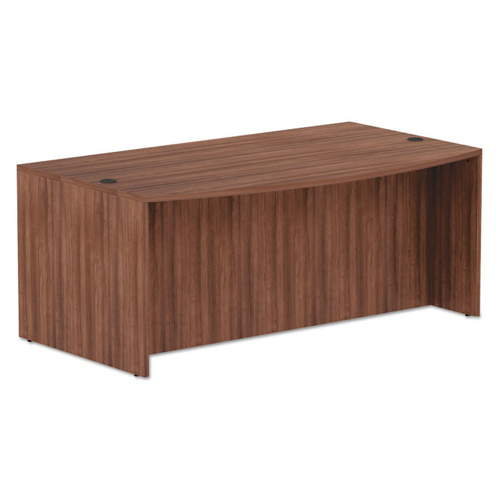 Alera Valencia Series Bow Front Desk Shell, 71w x 41.38d x 29.63h, Modern Walnut