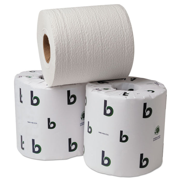 Boardwalk Green Bathroom Tissue, Split-Core, Septic Safe, 2-Ply, White, 3.75 x 4.5, 500 Sheets, 96/Carton