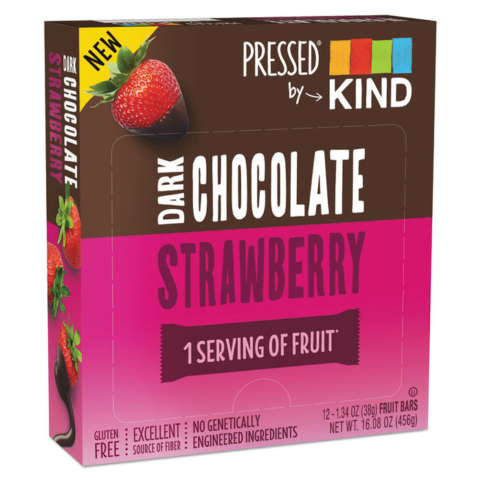 Pressed by KIND Bars, Dark Chocolate Strawberry, 1.34 oz, 12/Pack