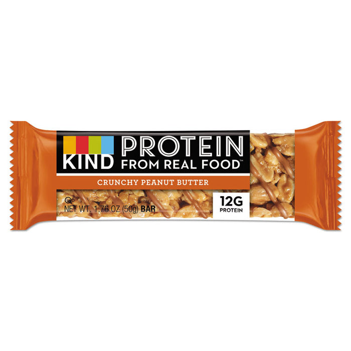 Protein Bars, Crunchy Peanut Butter, 1.76 oz, 12/Pack