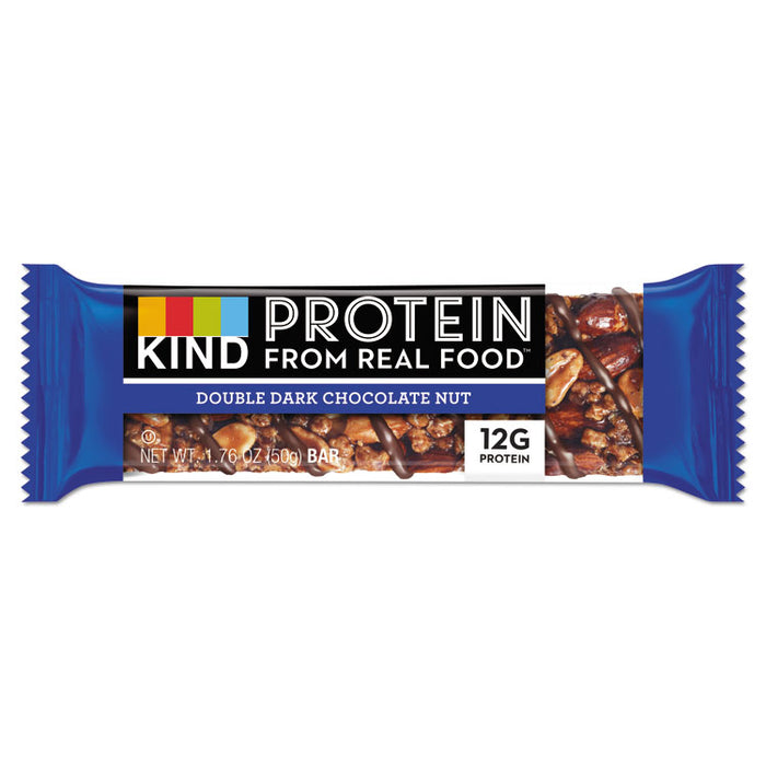 Protein Bars, Double Dark Chocolate, 1.76 oz, 12/Pack
