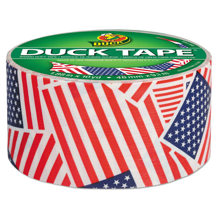 Colored Duct Tape, 3" Core, 1.88" x 10 yds, Red/White/Blue US Flag