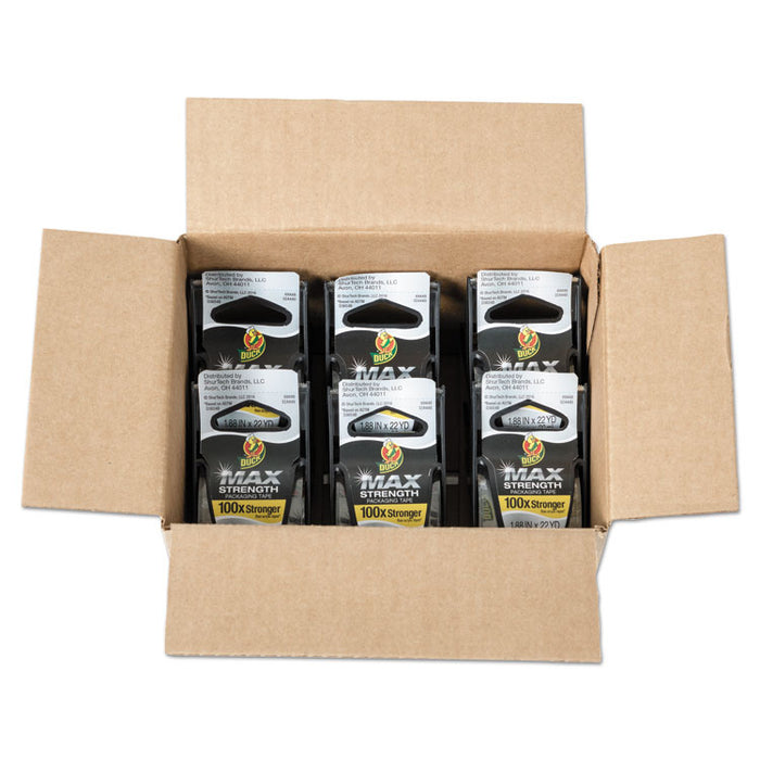 MAX Packaging Tape with Dispenser, 1.5" Core, 1.88"x 22 yds, Crystal Clear, 6/Pack