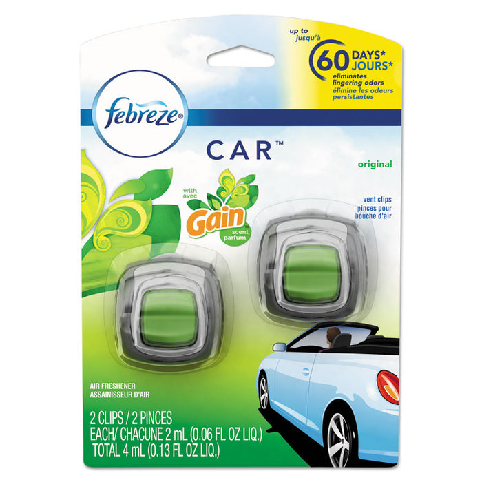 CAR Air Freshener, Gain Original, 2 ml Clip, 2/Pack, 8 Packs/Carton