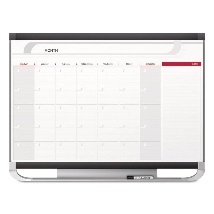 Prestige 2 Magnetic Total Erase Monthly Calendar, 36 x 24, Graphite Color Frame