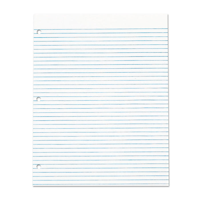 Glue Top 3-Hole Punched Pads, Narrow Rule, 8.5 x 11, White, 50 Sheets, Dozen