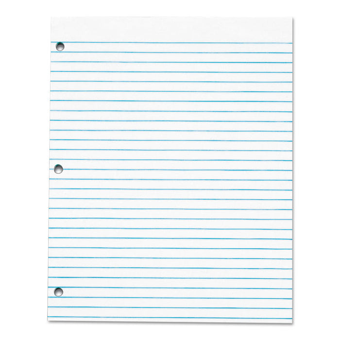 Glue Top 3-Hole Punched Pads, Wide/Legal Rule, 8.5 x 11, White, 50 Sheets, Dozen